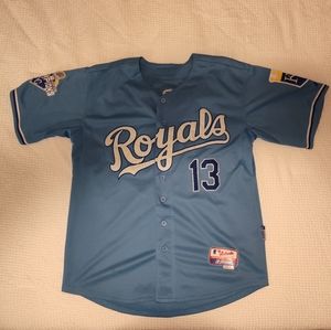 KANSAS CITY ROYALS SALVADOR PEREZ 13 WORLD SERIES JERSEY - SIZE 40, Medium